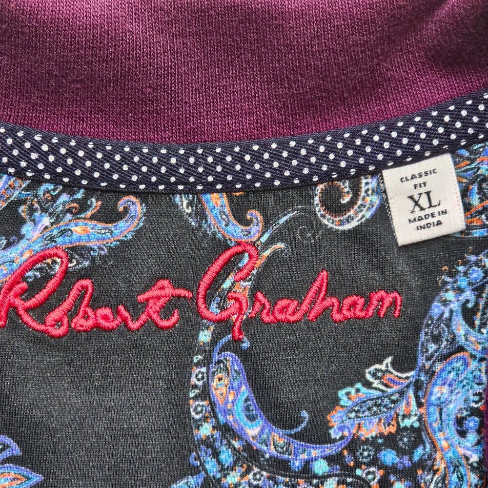 Robert Graham Polaris Embroidered Skull Quarter Zip Classic Fit XL - Picture 4 of 8